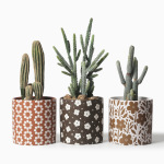 北欧风格简约文艺个性带托盘底盘植物玫瑰盆景陶瓷花盆贴花花纸