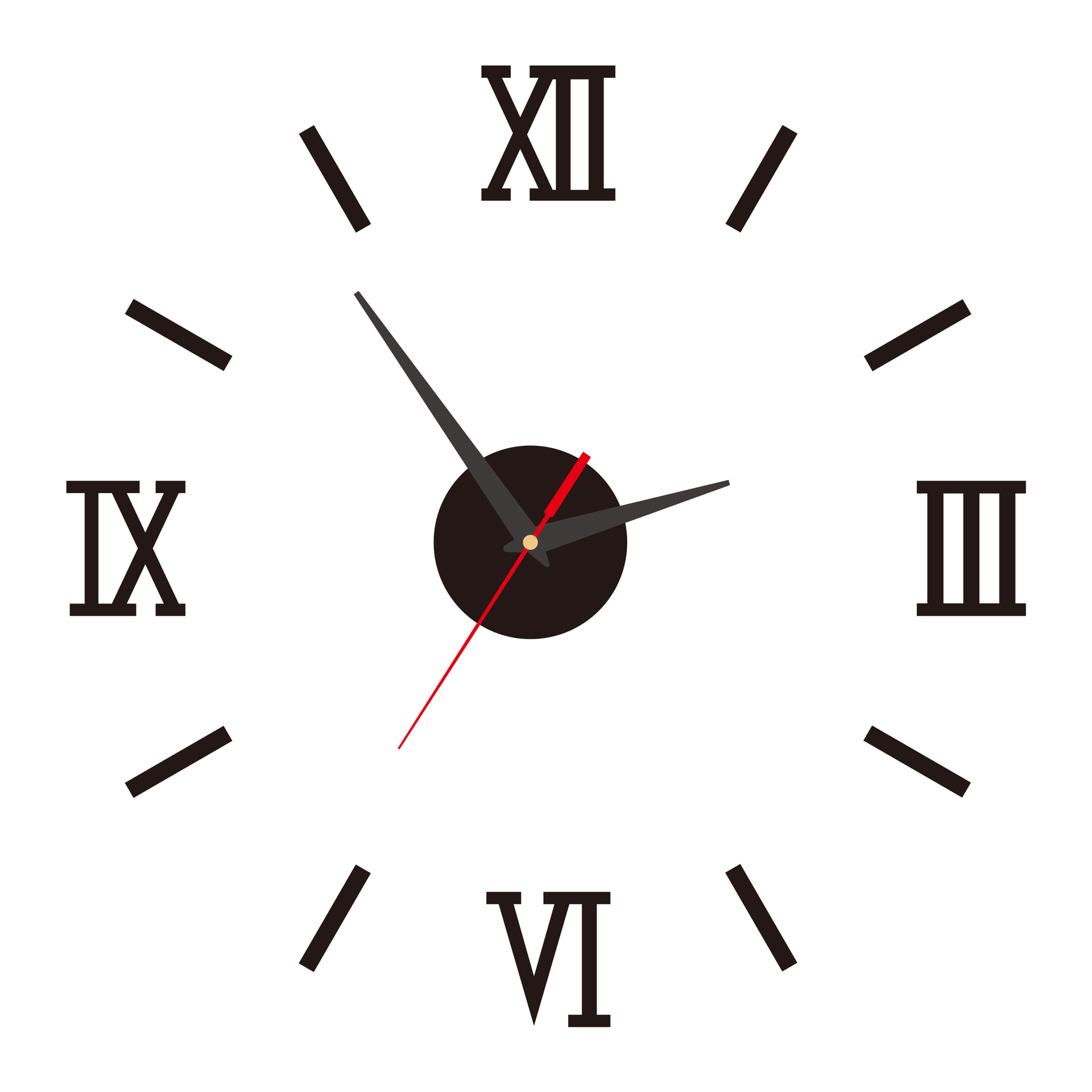 Nórdico creativo ponche-libre DIY Reloj de pared dormitorio estudio espejo reloj mudo acrílico personalizado etiqueta de la pared reloj