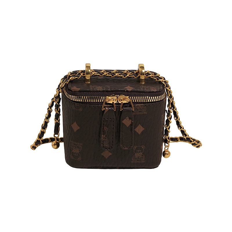 Bolso de mano de alta calidad para mujer 2025 verano nuevo estilo retro impreso bolso de caja textura cadena bolso de mensajero de un solo hombro