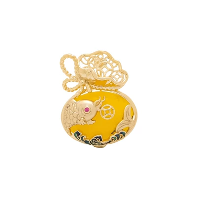 koi lucky bag brooch enamel: Yaxa sancaqları