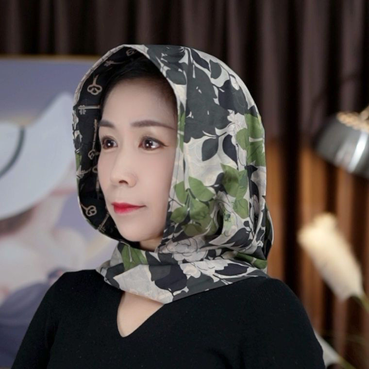 Spring and Summer new silk scarf hat sun-proof sun-proof all-match fashion casual one-piece hat Luo Luo same rib satin ribbon hat