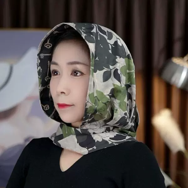 Spring and Summer new silk scarf hat sun-proof sun-proof all-match fashion casual one-piece hat Luo Luo same rib satin ribbon hat