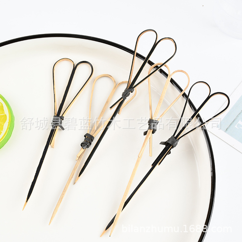 Suministro de amor desechable de frutas de calabaza de bambú tijeras desechables de cóctel al por mayor