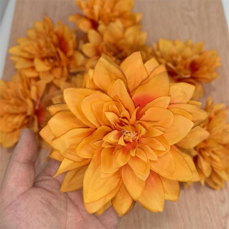 跨境外贸批发15CM直径仿真花头大丽花花朵装饰花头DIY装饰生日花|undefined