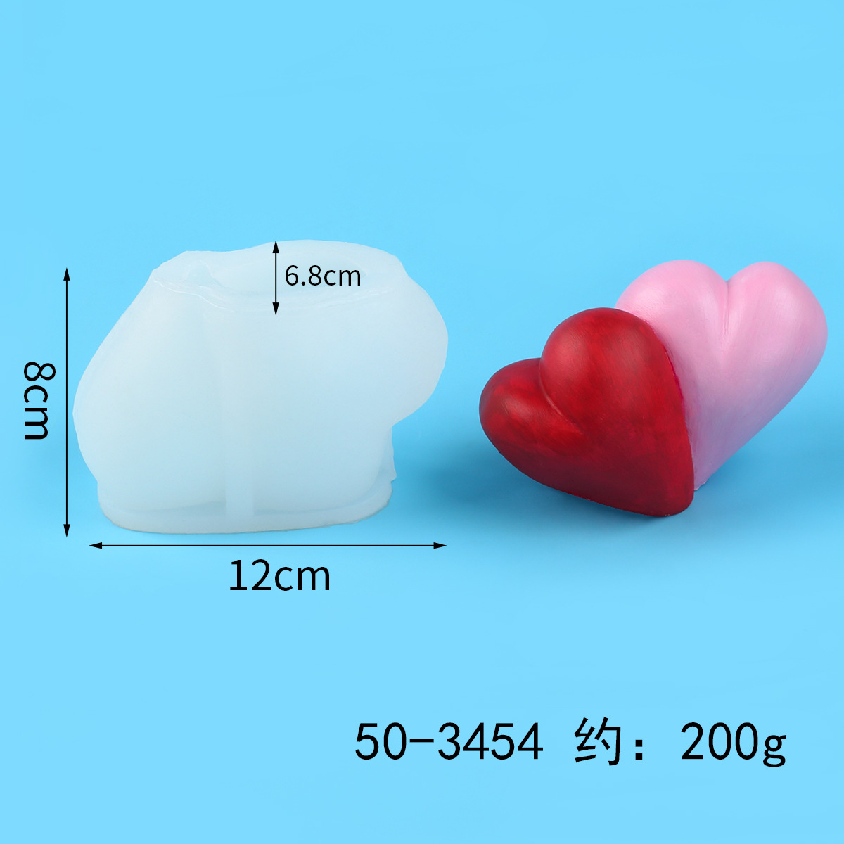 Molde de silicona 3D estéreo con forma de corazón tejido para velas aromáticas de coche con forma de flor de corazón DIY para el Día de San Valentín