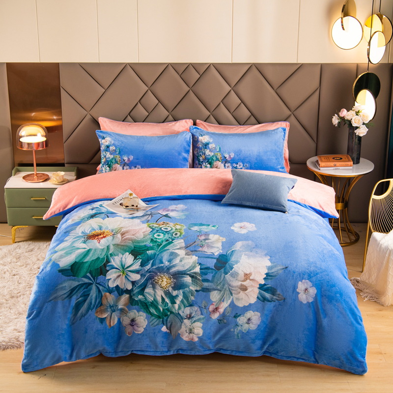 牛奶绒温柔花语-繁花似锦