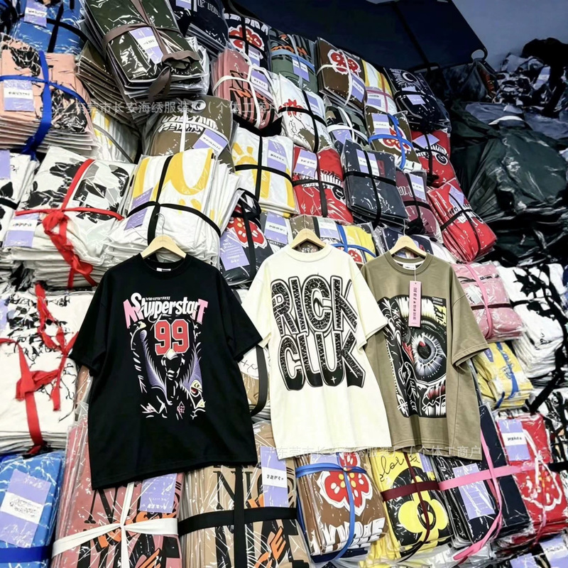 Cross-border foreign trade wholesale high-quality 400g short-sleeve American retro print unisex loose plus-size T-shirt Cross-border foreign trade wholesale high-quality 400g short-sleeve American retro print unisex loose plus-size T-shirt