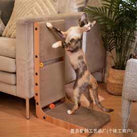 跨境木质L型猫抓板墙面猫爬架不掉屑大号瓦楞纸猫咪玩具猫抓板