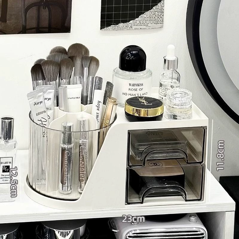 Rotating Table Storage Box (BD2809), high-impact polystyrene & polypropylene, rotating pen and makeup organizer