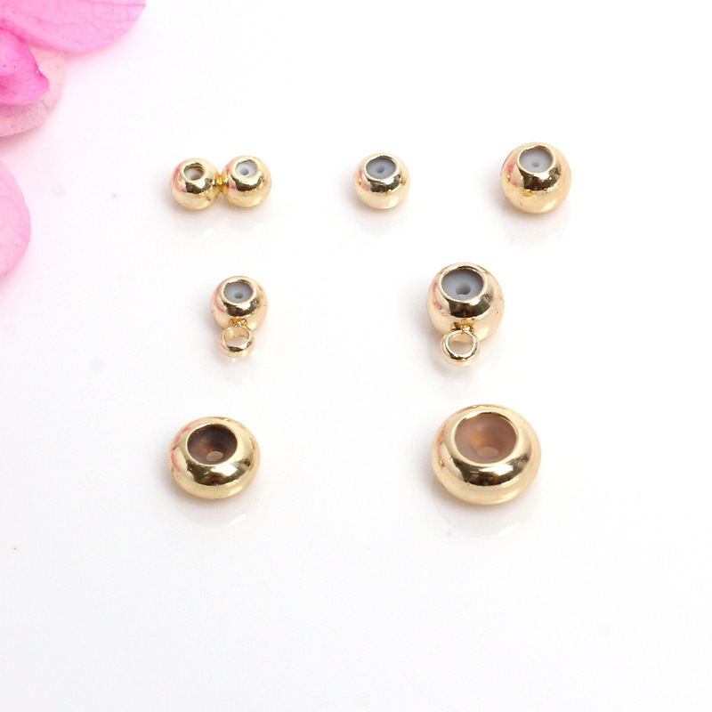 14K package gold color silicone copper beads adjustment beads silicone positioning beads necklace bracelet earrings beads material 14K package gold color silicone copper beads adjustment beads silicone positioning beads necklace bracelet earrings beads material