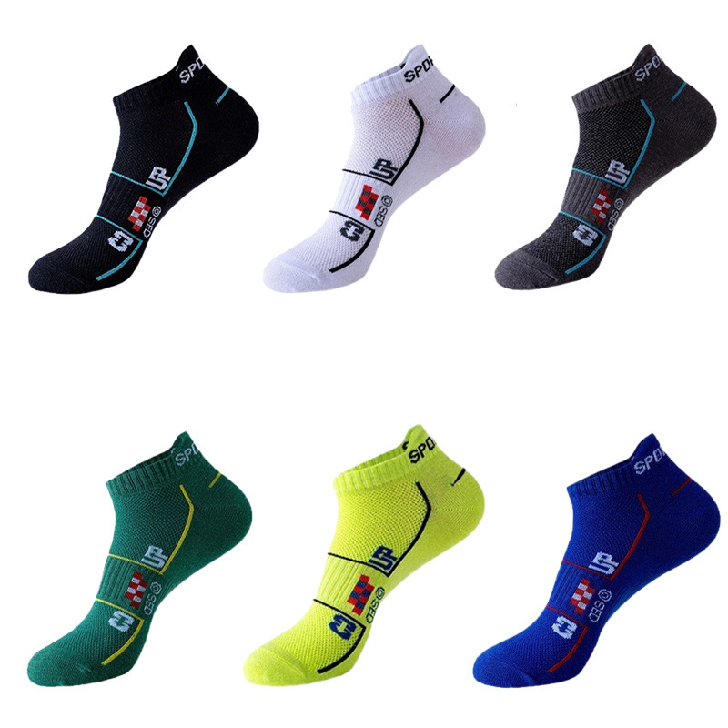 Cross-Border Amazon Temu Men's Sports Ankle Socks for All Seasons, Lightweight, Breathable, Casual Polyester Comfortable Socks