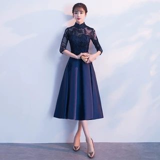 礼服女2026新款端庄大气宴会聚会优雅主持人中长款名媛显瘦晚礼服