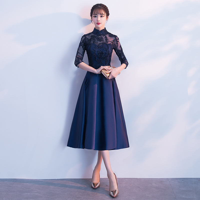 Women's Formal Dress 2026 New Style, Dignified and Elegant for Banquets and Parties, Elegant Host Mid-Length Gown, Slimming Evening Dress for Socialites Women's Formal Dress 2026 New Style, Dignified and Elegant for Banquets and Parties, Elegant Host Mid-Length Gown, Slimming Evening Dress for Socialites