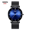 Waterproof fashionable calendar, ultra thin quartz men's watch for leisure, European style