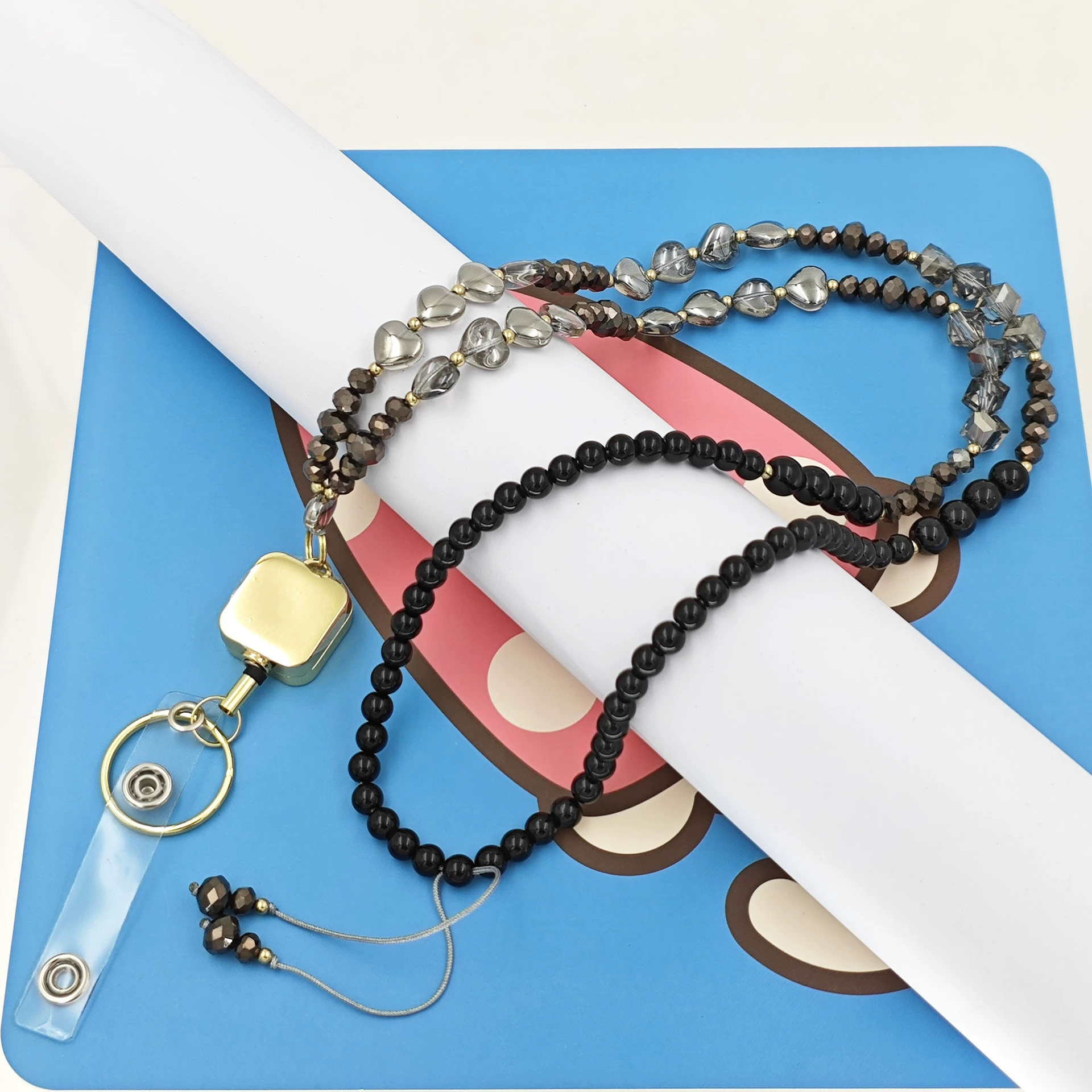 Стеклянная strap сердце-образное значок длинный свитер ожерелье