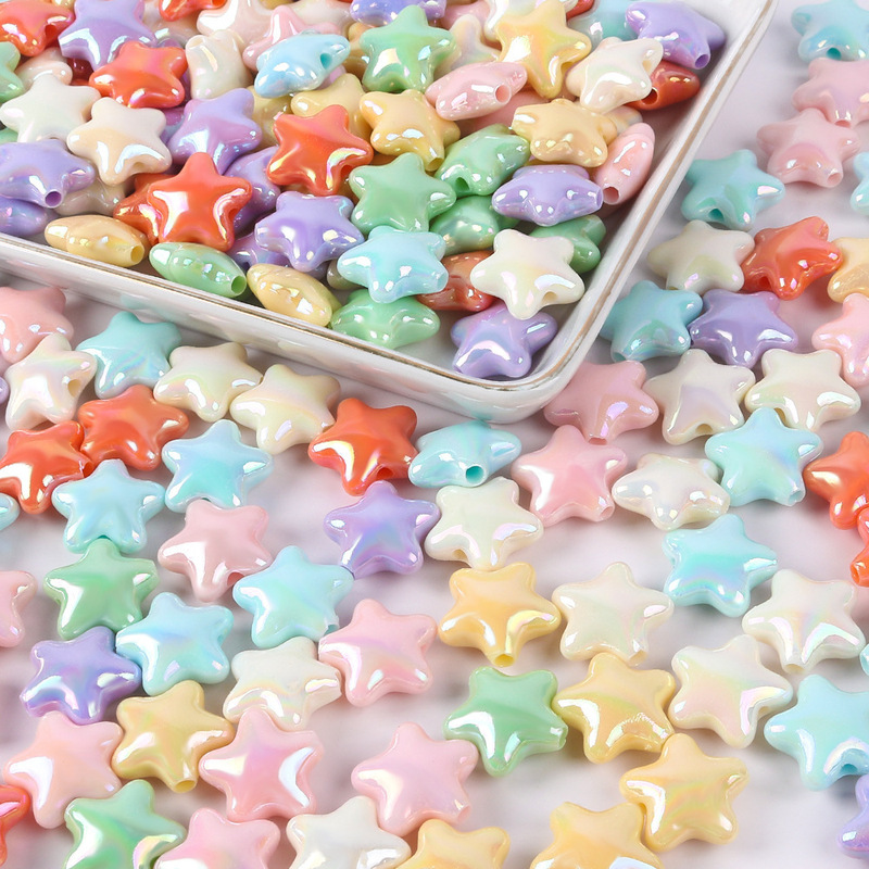Cute Star Five-Pointed Star DIY Beaded Mobile Phone Chain Jewelry Decoration Straight Hole Loose Beads Colorful Versatile Accessories Wholesale Cute Star Five-Pointed Star DIY Beaded Mobile Phone Chain Jewelry Decoration Straight Hole Loose Beads Colorful Versatile Accessories Wholesale