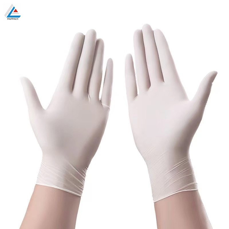 供应一次性白色无粉乳胶手套电子无尘车间麻面防滑耐磨乳胶手套