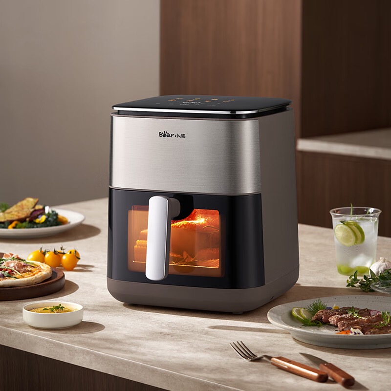 Bear Air Fryer QZG-E20V7 Household Visual Large Capacity Oven Double Heating Integrated Multifunctional 6.2L