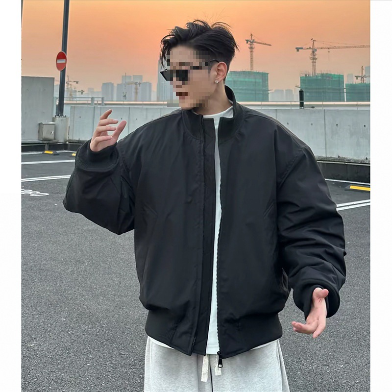 미국 폭격기 자켓 코튼 패딩 재킷 남자 겨울 두꺼운 코튼 의류 핀 코튼 재킷 클린핏 칼라 쇼트 야구 세트