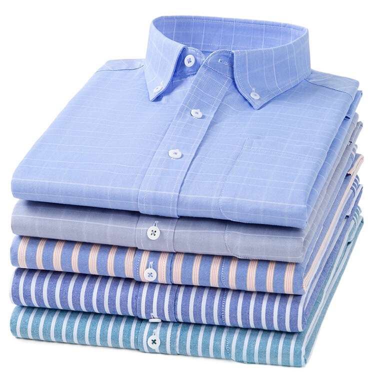 Spring and Autumn Cotton Shirt Men's Oxford Long Sleeve Striped Casual Business Pocket Plaid Shirt for Men Spring and Autumn Cotton Shirt Men's Oxford Long Sleeve Striped Casual Business Pocket Plaid Shirt for Men