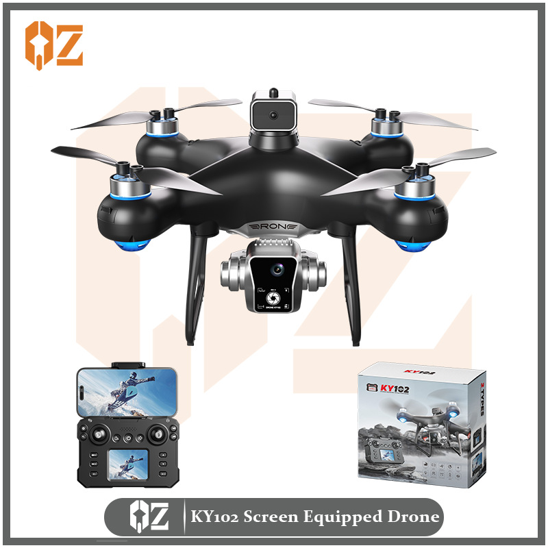 Remote Control Wizard with Screen KY102 UAV Brushless Motor Optical Flow Electric Lens HD Aerial Remote Control Aircraft