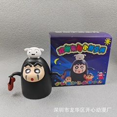 Crayon Shin-chan Cosplay Faceless Boy Cute Figurine Gift Desk Handheld Car Decoration Ornament