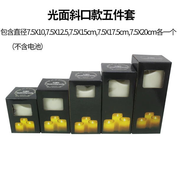 Glossy set, battery, candle, 10/12.5/15/17.5/20cm