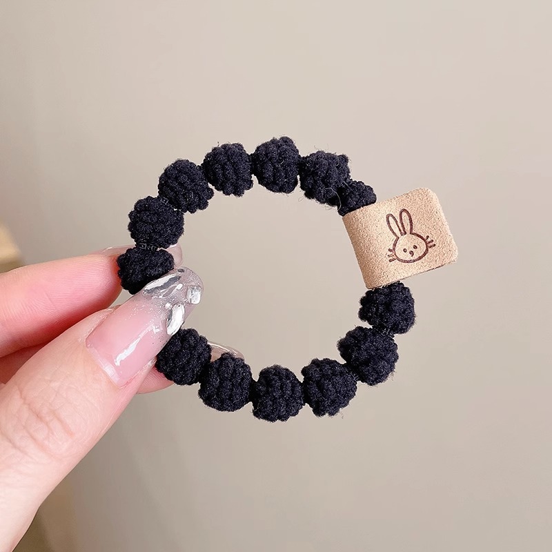 2024 nuevo anillo de cabello de oso para mujeres simple y versátil cuerdas de cabello de alta elasticidad no lesionan cuerdas de cabello de cola de caballo adornamiento para el cabello