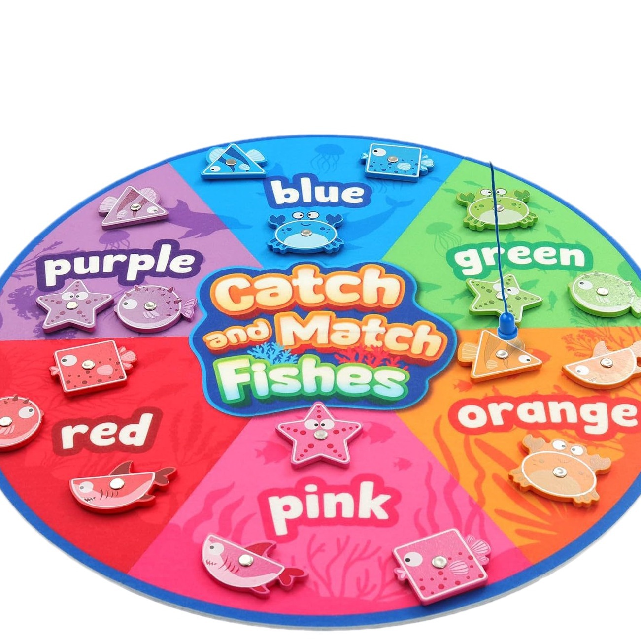 Juguetes Montessori para niños pequeños, habilidades motoras finas Juegos de pesca para niños, Clasificación de colores y formas
