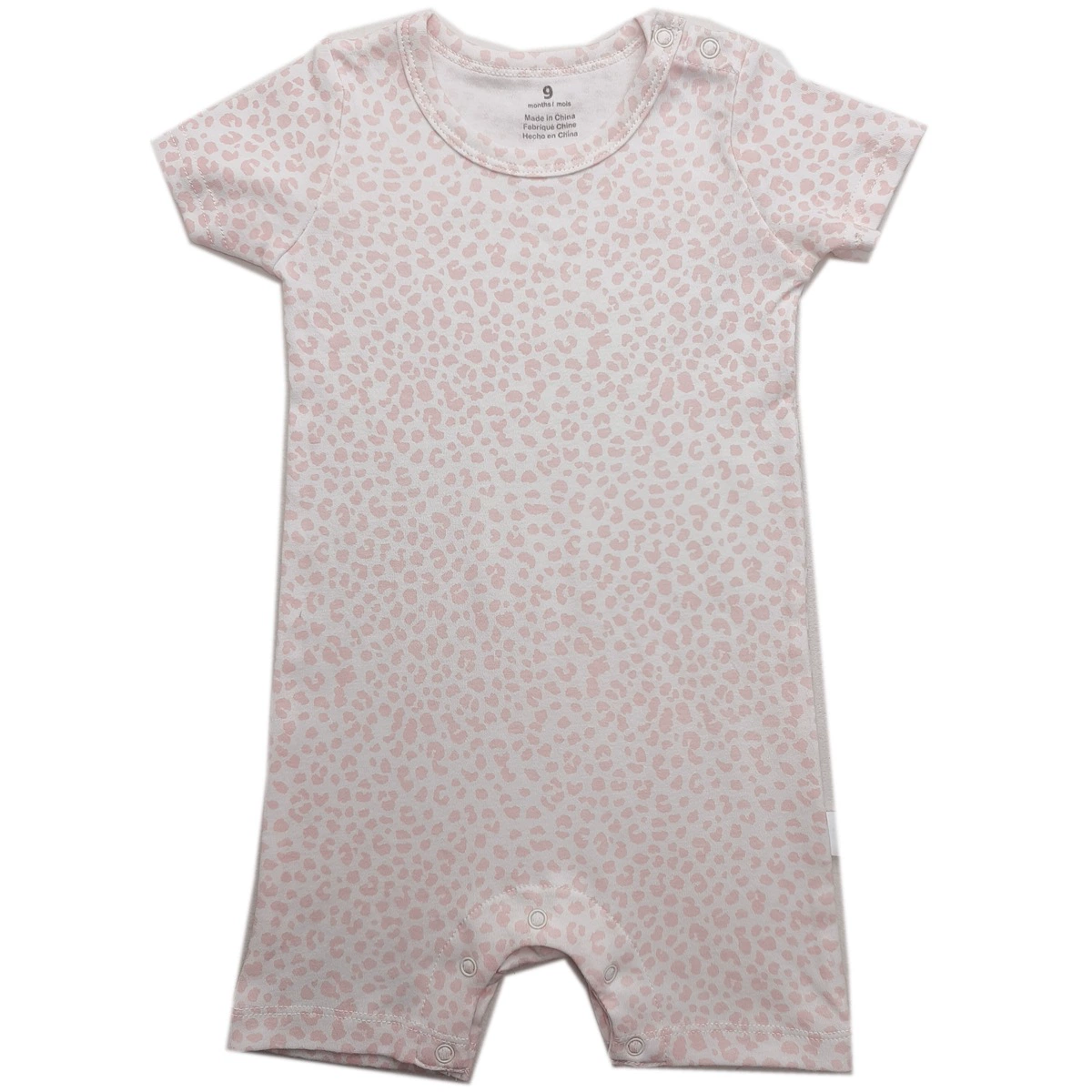 Foreign trade short crawl [double-sided cotton] baby animal floral floral shoulder open button one-piece short-sleeved crawl suit for men, women and infants