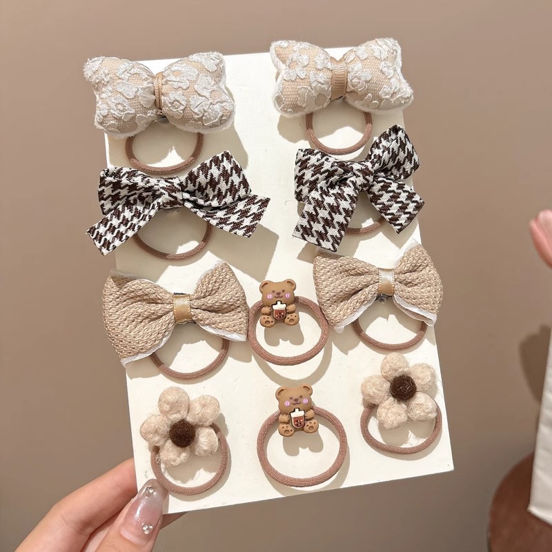 Niños arco coreano anillo de cabello lindo curry atado cabello banda elástica no dañada cabello cuerda de cabello de niña pequeña