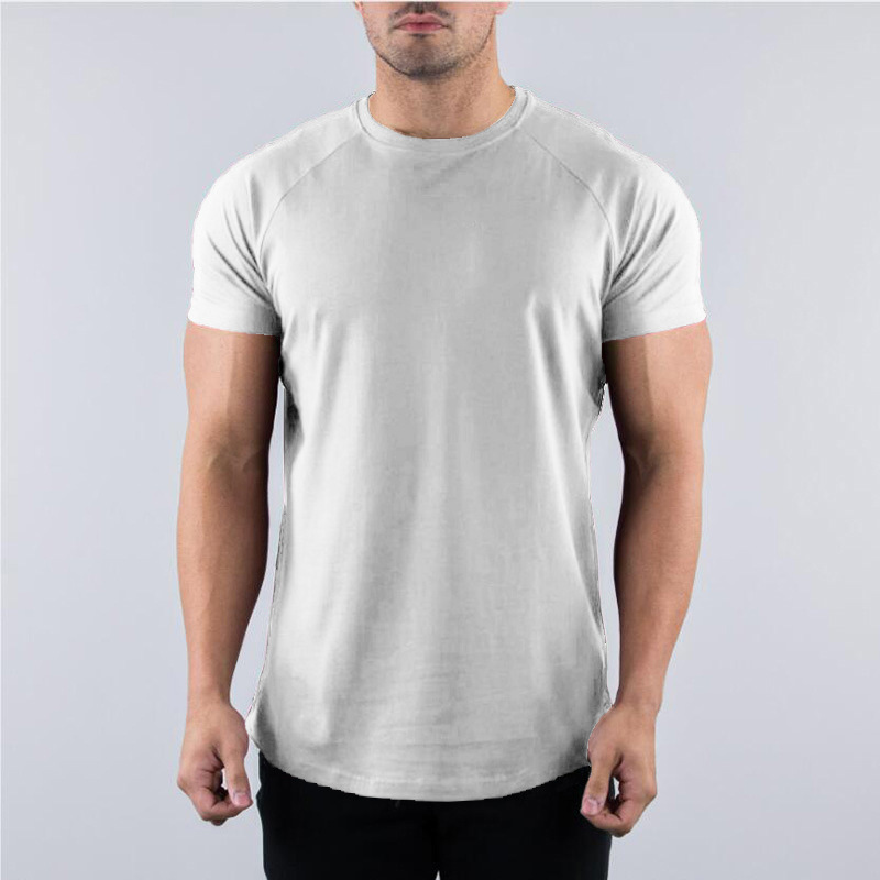 Solid color base body-friendly short sleeve T-shirt for gym