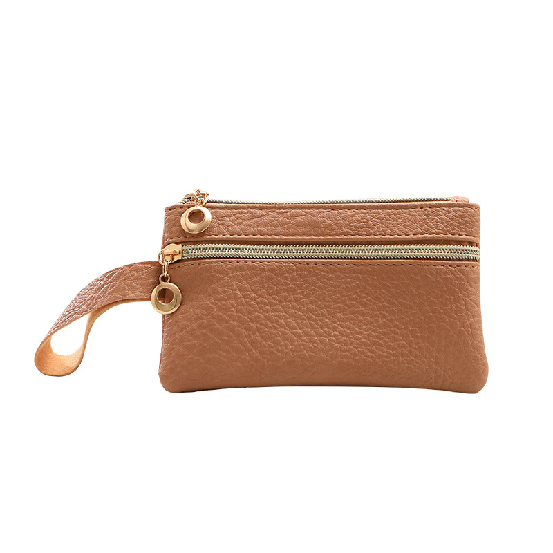 Monedero de mujer con patrón de lichi de moda de cuero de imitación de punto transfronterizo, bolso de embrague largo, monedero multifuncional de gran capacidad