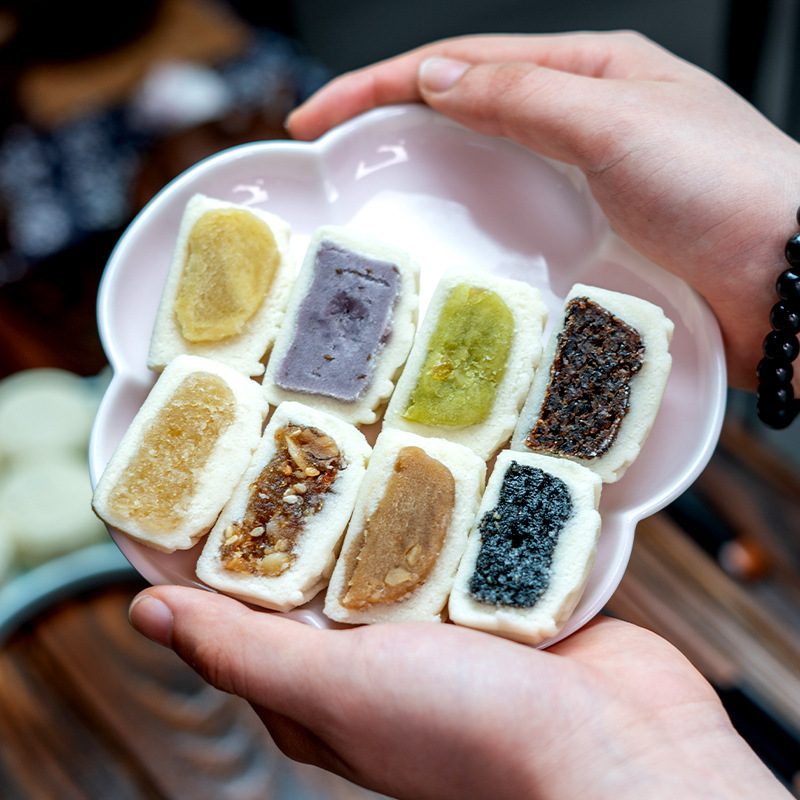 南宋雪月米月饼中秋月饼五仁黑芝麻多口味纯白皮米月饼厂家批发|undefined