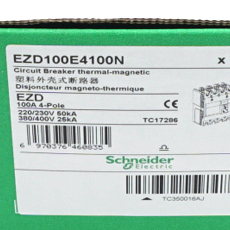 EZD100E4100N塑壳断路器EZD100E TM100D 4P3D塑壳断路器