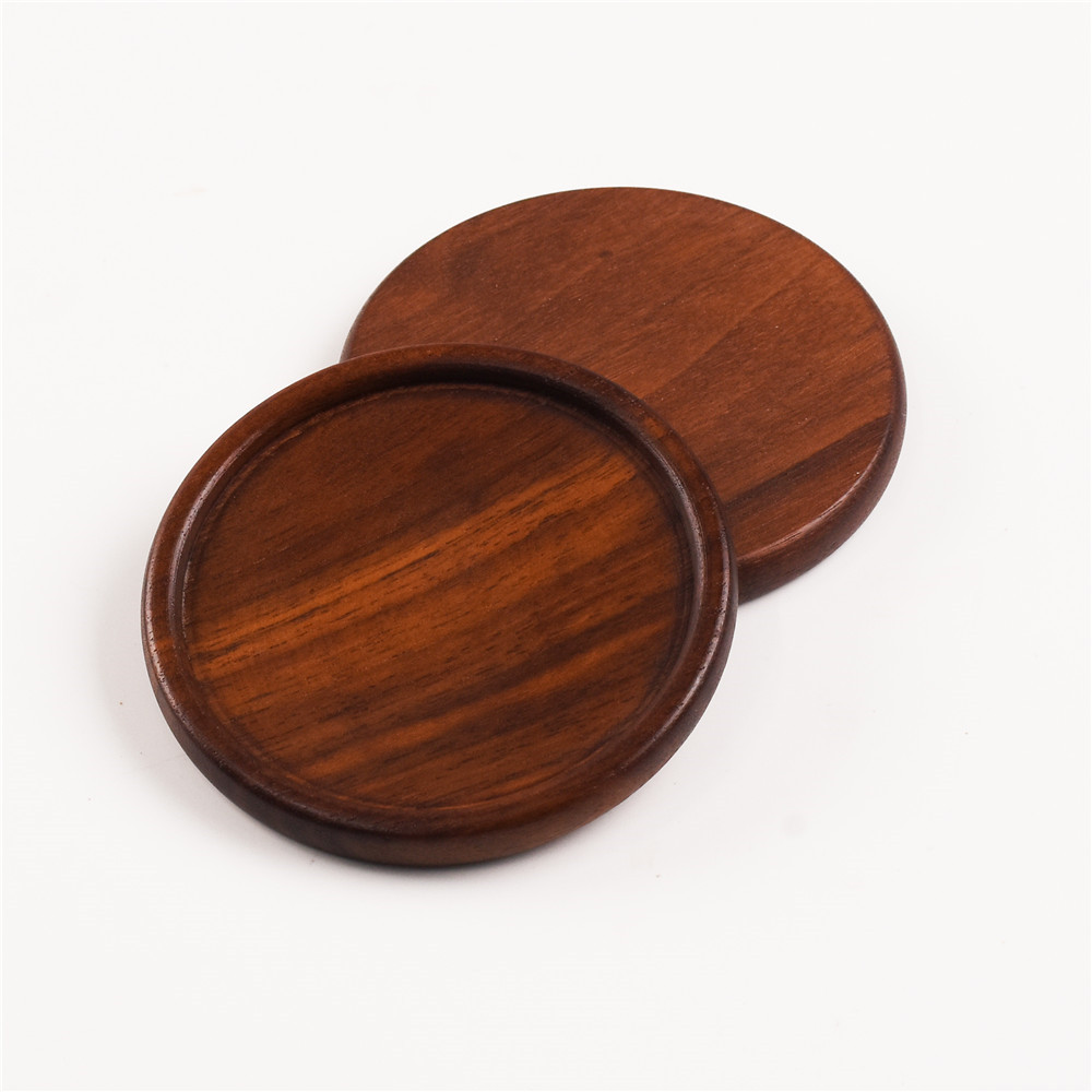 Creativo posavasos de madera maciza logo palabra grabada bandeja de té de madera bandeja de té bandeja de té bandeja de té bandeja de té bandeja de té de madera almohadilla de aislamiento térmico de estilo japonés