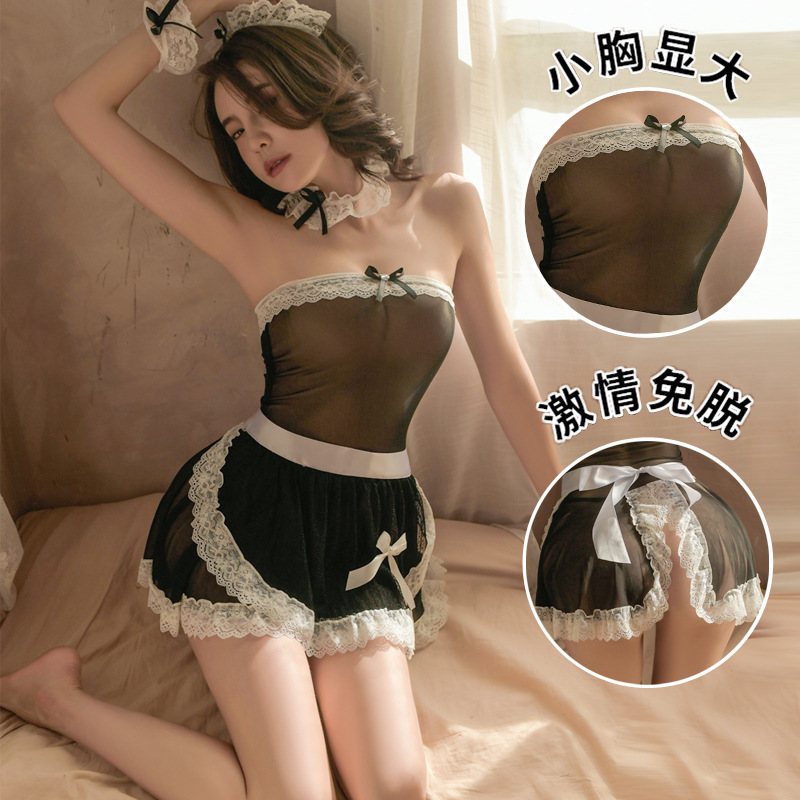 Sexy Lingerie, Female Sexy See-Through Maid Uniform, Sexy Maid Skirt, Passionate Uniform, Temptation Maid Suit, Foreign Trade
