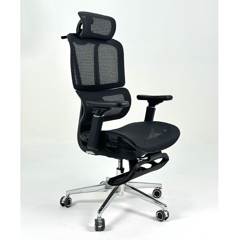 017 - 50 - J0034 * Negro (red perforada + pasamanos 3D + chasis deslizante controlado por cable + pie chapado) 67 * 42 * 64 * 20K