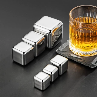 304不锈钢冰块酒吧酒具用品创意金属速冻方形冰粒方块冰粒批发