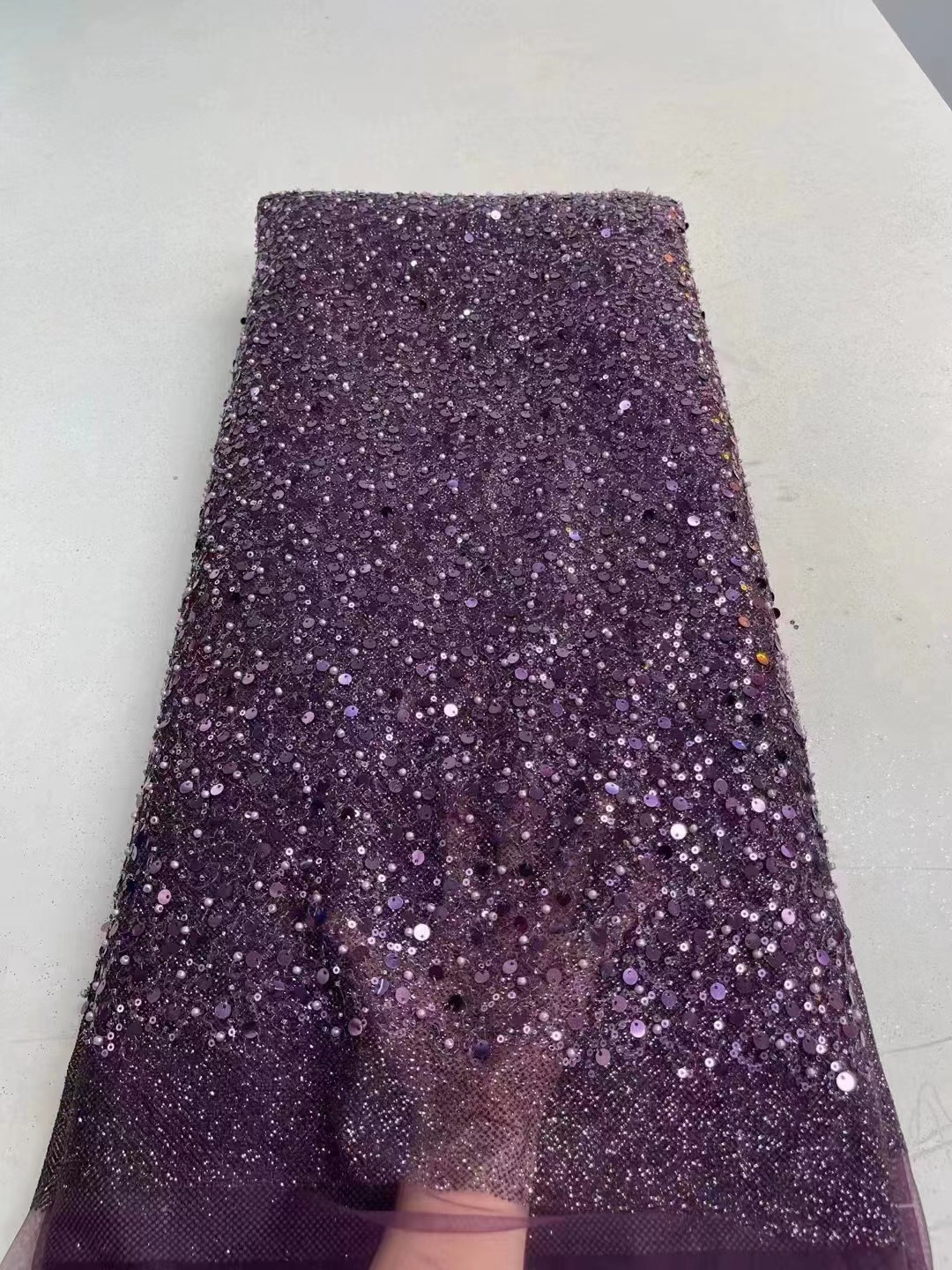 En stock 3mm cuentas de oro lentejuelas tela vestido de boda bolsa de ropa para niños cheongsam moda DIY tela JX2638