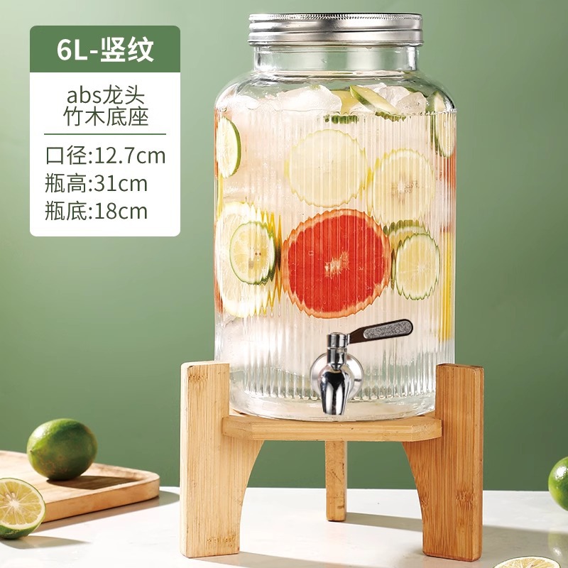 En nombre del barril de Cola, barril de bebida de cerveza, barril de vino de barman, barril de té de frutas con grifo, barril de jugo, contenedor, botella de vidrio