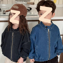 儿童春秋机车风牛仔外套韩版新品男女童时髦夹克宝宝百搭上衣潮范