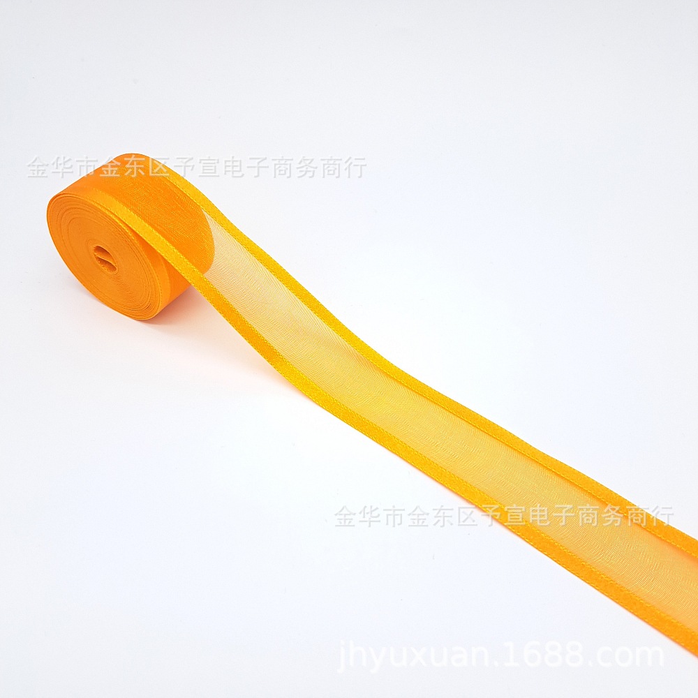 100 código 25mm borde ancho gasa de nieve cinturón gasa DIY hecho a mano al por mayor flores cinta Correa Accesorios