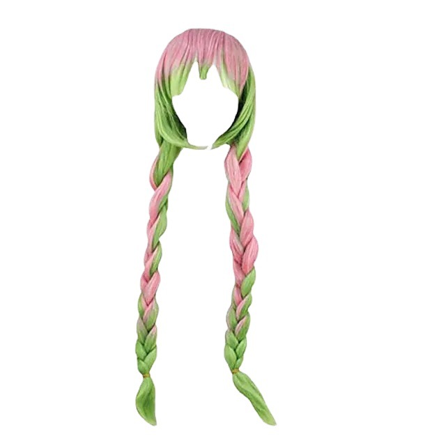 Murino Ghost Blade Templo de manosa miel vidrio Rosa gradiente verde forma Twist Braid cos peluca