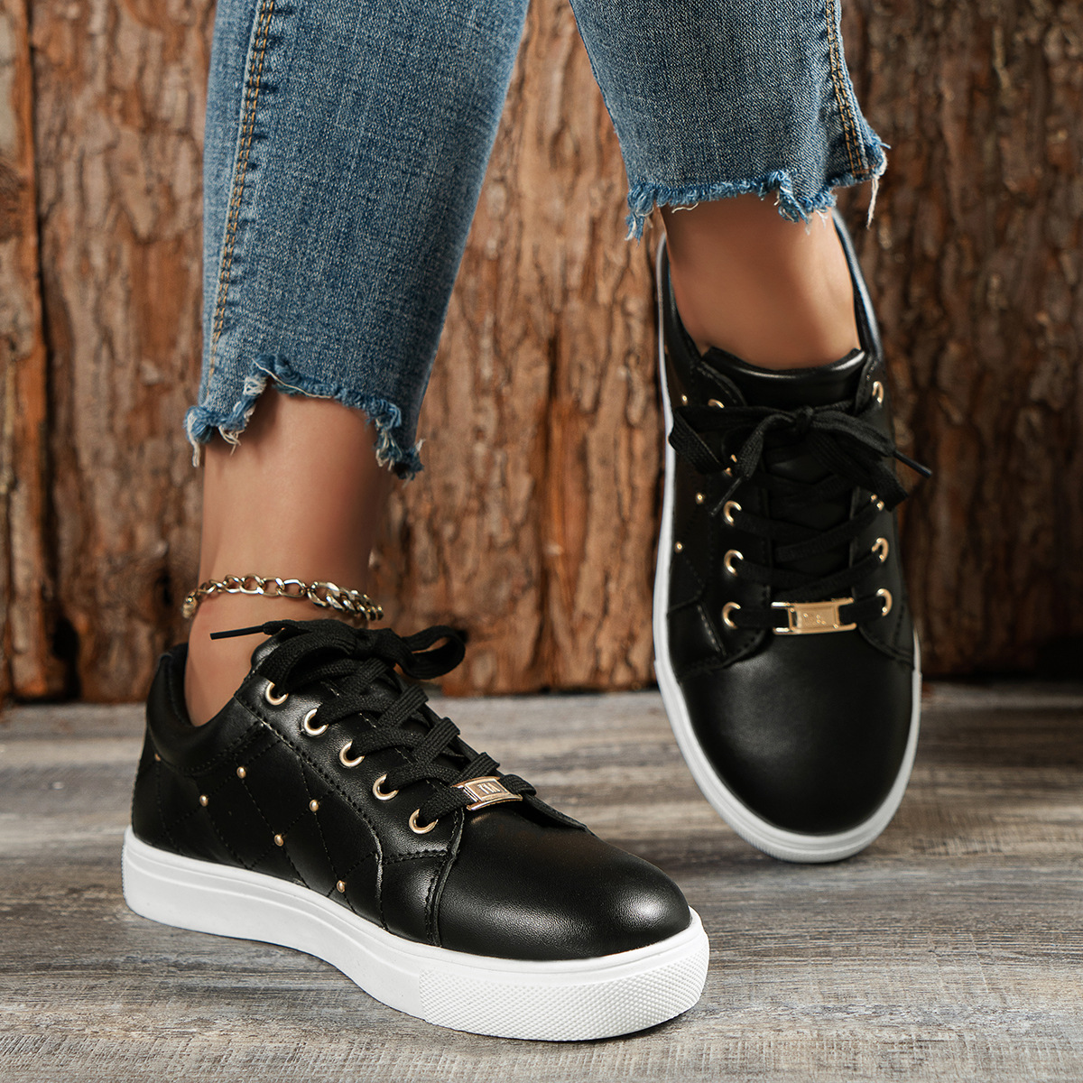 Scarpe da corsa da donna Scarpe in pelle Scarpe da tennis Sneakers Suola in gomma Calzature antiscivolo_voghion.com