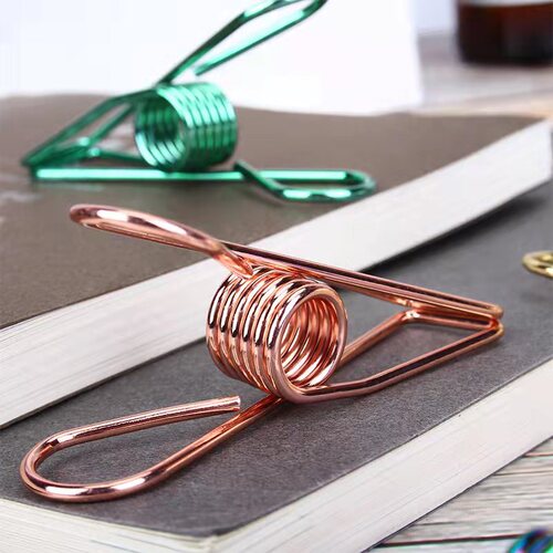 Colorful Long Tail Clip Golden Little Fish Tail Clip Invoice Clip Rose Gold Creative Shape Clip Metal Stationery Ticket Clip