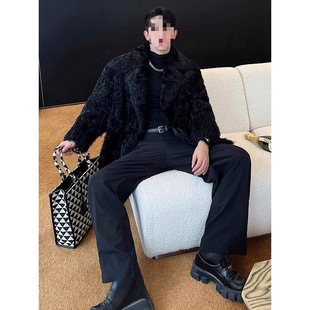 Cross-Border 2025 New Style Suit Fashionable Mink Fur Coat Men's High-End Leather Jacket Winter Thickened Warm Cotton Clothing Trendy