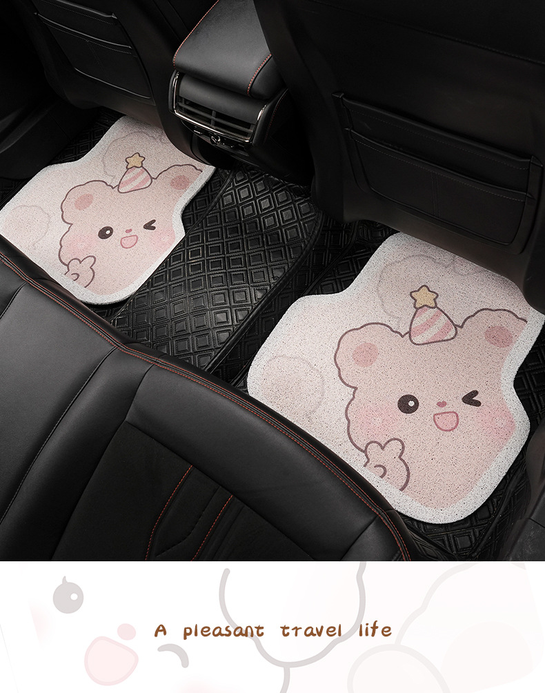 Blue Rain Silk Circle Car Floor Mats Cute Cartoon Car Wear-Resistant Easy Care Protective Mat Single Piece Car Floor Mats Wholesale