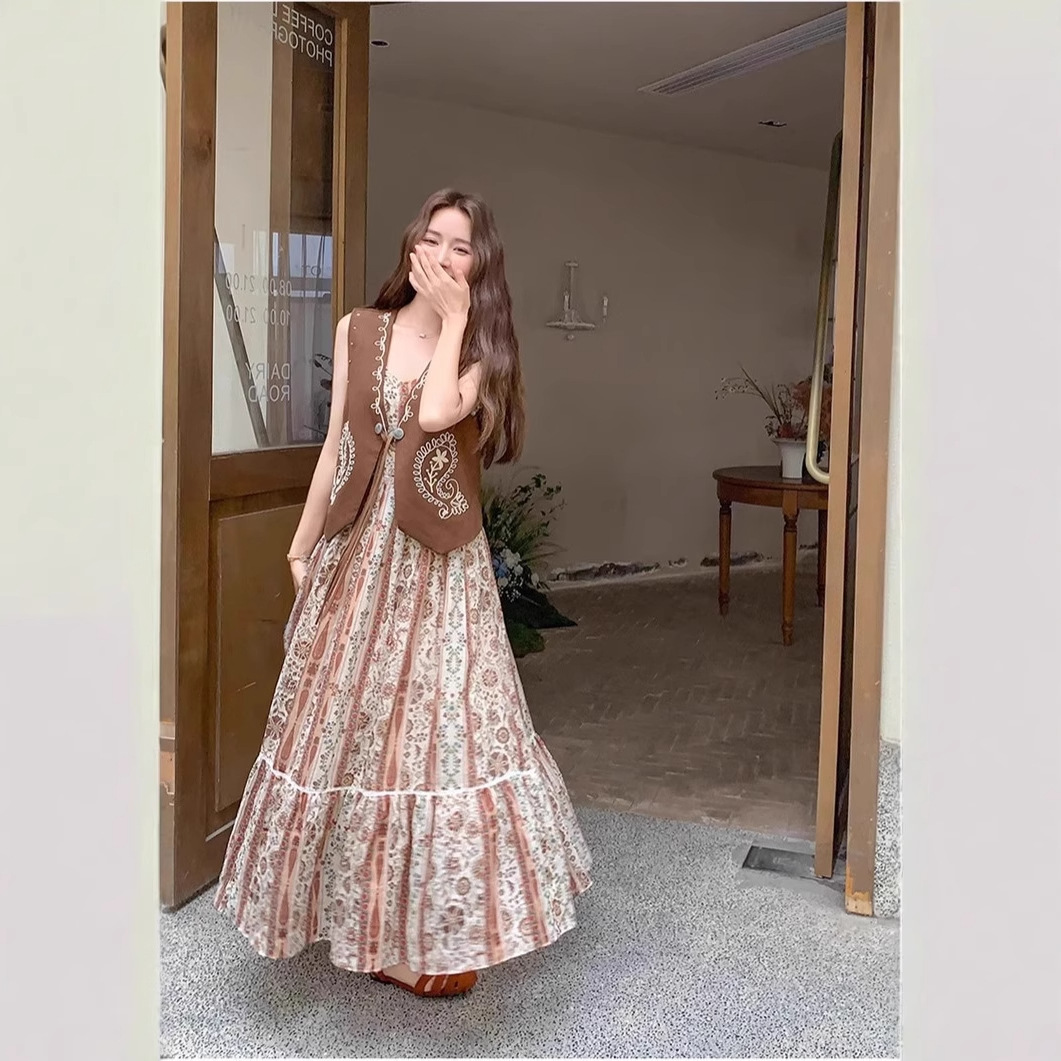 Foreign Trade European and American Style Travel and Vacation Layered Versatile High-End Ethnic Style Vest for Women Summer New Style Vest