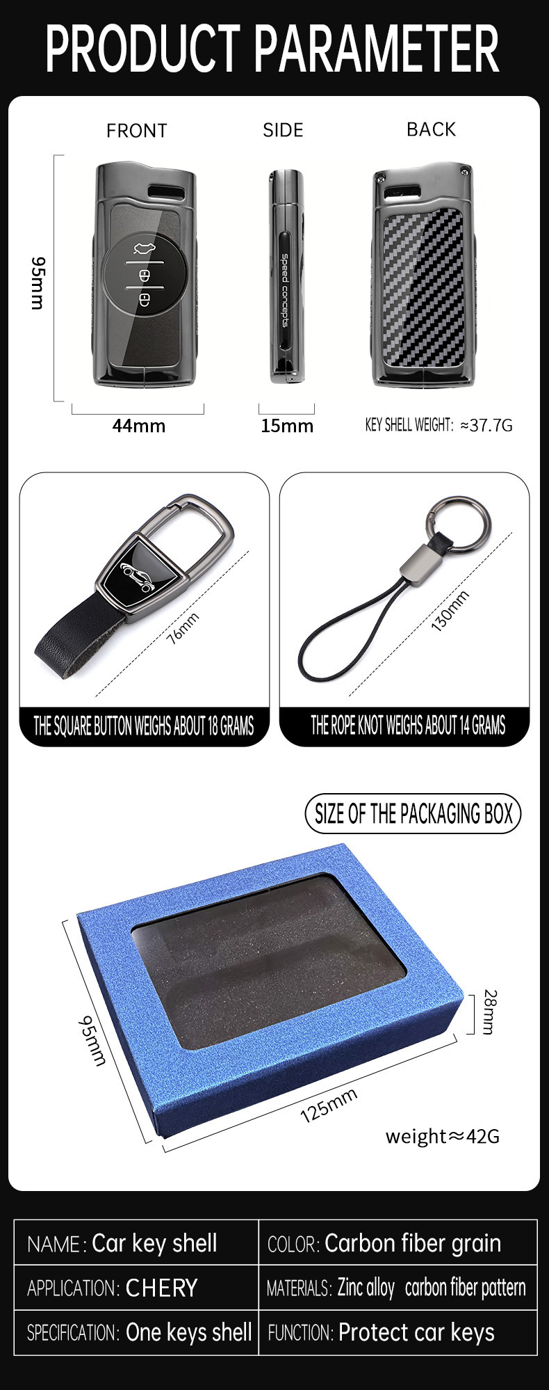 Chery Tiggo 7 Key Cover 23/24 New Model Tiggo 7 Super Edition 5X People's Edition 3X Car Metal Case with Buckle